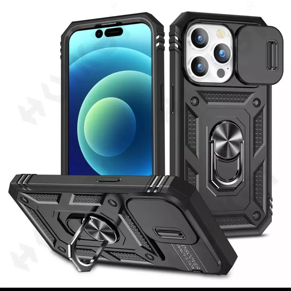 Heavy duty case made,Slide camera,360 rotate black and navy case 14 pro max